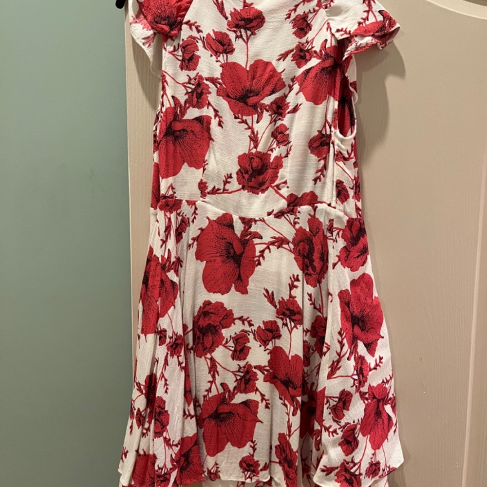 FREE PEOPLE FRENCH QUARTER WRAP DRESS PINK WHITE FLORAL - Picture 3 of 3